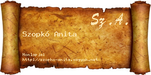 Szopkó Anita névjegykártya