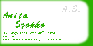 anita szopko business card